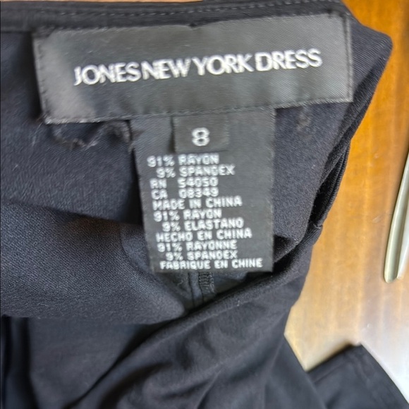 Jones New York Black Dress with 3/4 Length sleeves, Size 8 - Picture 4 of 5